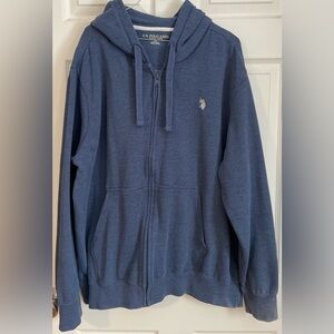 2XL U.S. Polo Assn. Men's Blue Zip-Up Hoodie